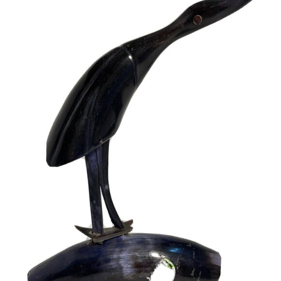 Vintage Egyptology Hand Carved Bird Sculpture On Base Ibis Stork Egret Heron - Picture 6 of 8